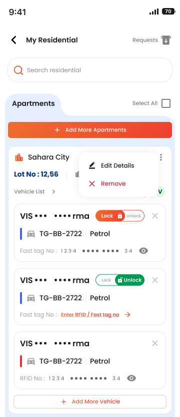 Residential Integration Mobile App Interface